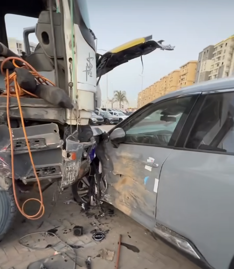 حادث معرض سيارات القطامية