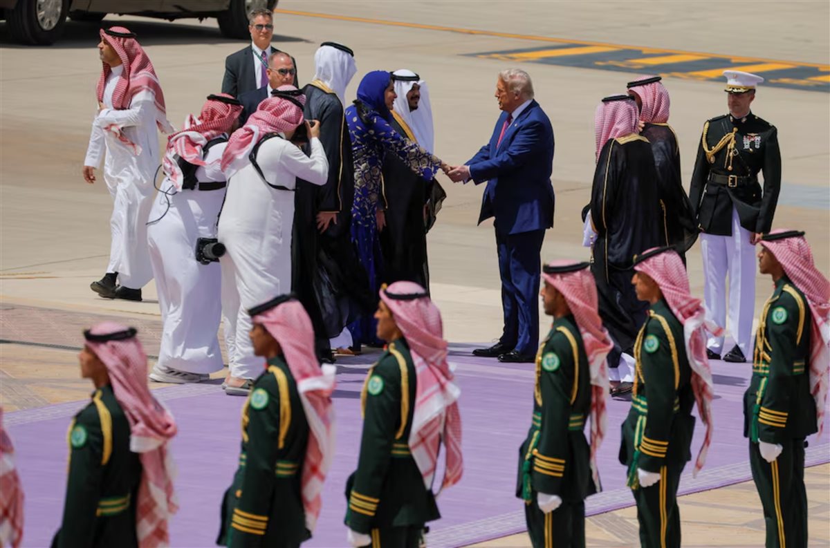 استقبال الرئيس الأمريكي دونالد ترامب في الرياض