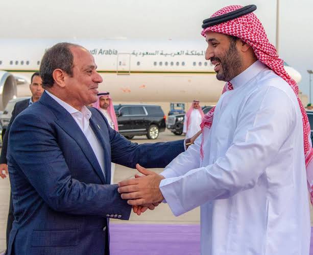 الرئيس السيسي وولي العهد السعودي محمد بن سلمان&nbsp;