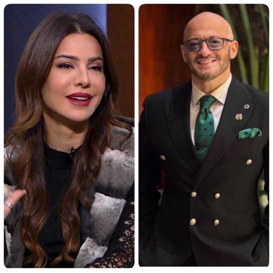 المستشار شريف حافظ والفنانة فريال يوسف