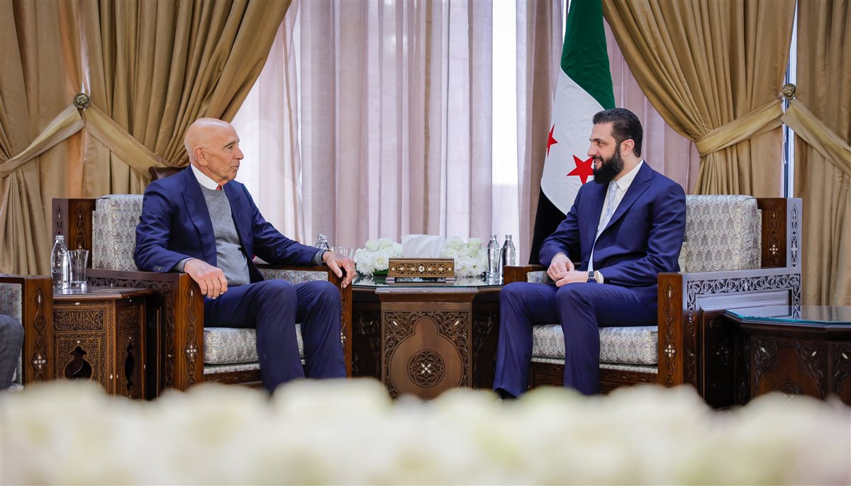 الرئيس السوري والمبعوث الأميركي توم باراك&nbsp;