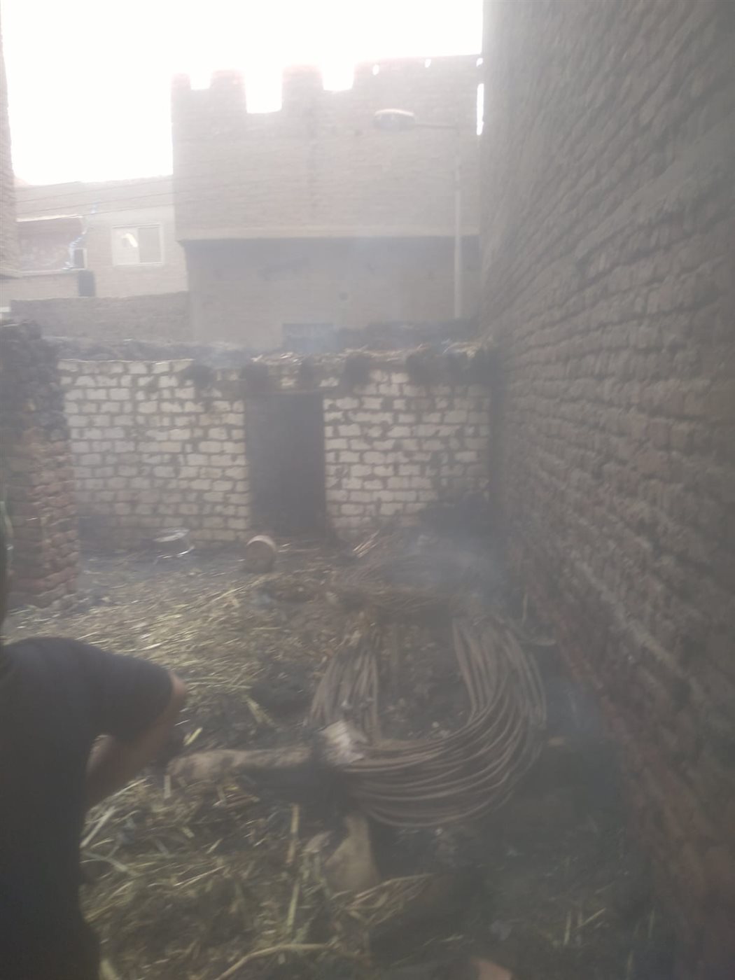 حريق منزلين وحوش في قنا