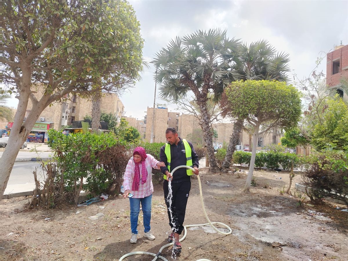 جانب من أعمال التجميل&nbsp;