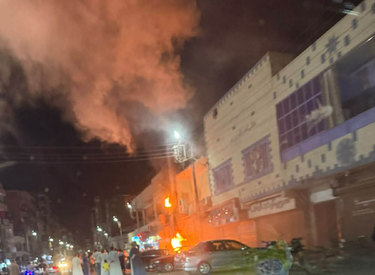 حريق مطعم في نجع حمادي بقنا