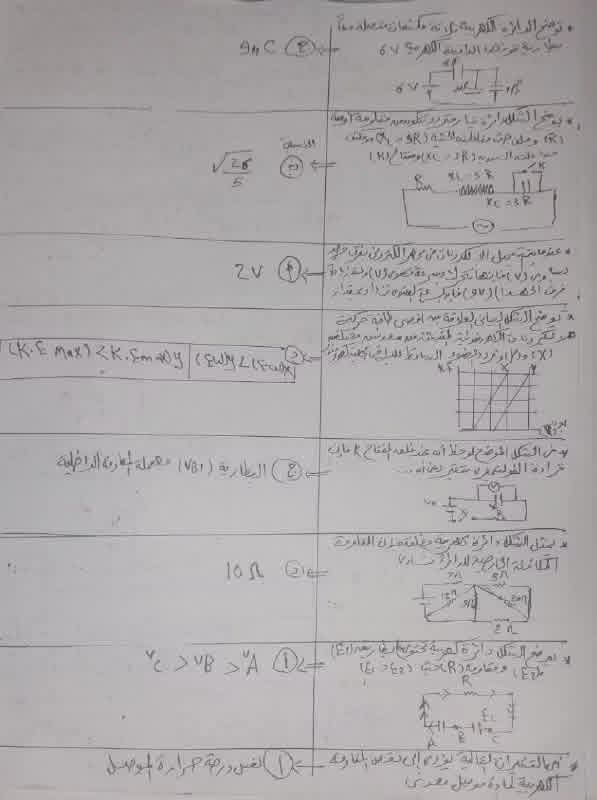 إجابة امتحان فيزياء 3 ثانوي علمي
