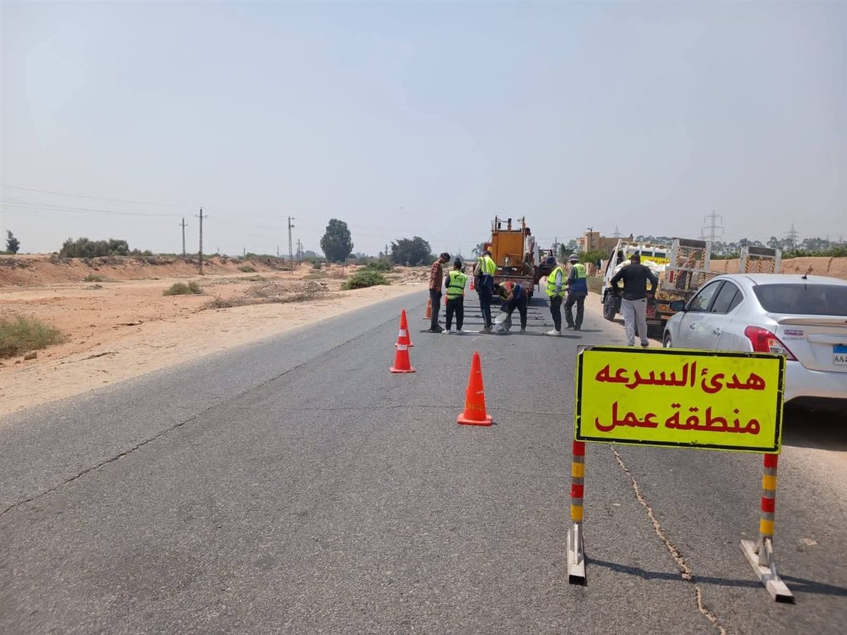 جانب من أعمال رفع كفاءة السلامة المرورية&nbsp;