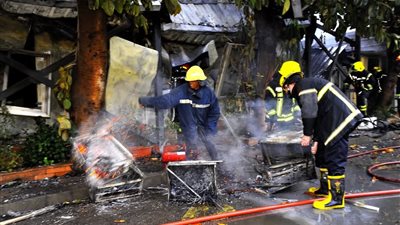 لجنة هندسية لفحص أضرار حريق المعامل المركزية بوزارة الصحة