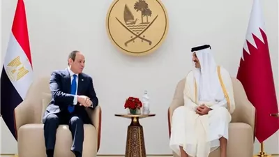 أمير قطر يستقبل الرئيس السيسي بمقر الديوان الأميري في الدوحة