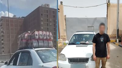 ضبط سائق أجرة سمح بجلوس راكب على مقدمة السيارة بالجيزة