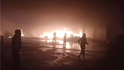 إصابة 11 شخصًا في حريق محطة بطاطس بالبحيرة