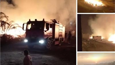 حكاية حريق الغربية.. النيران تلتهم شونة كتان على مساحة 4 أفدنة