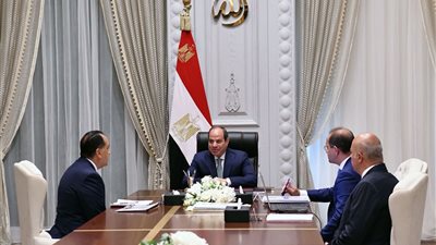  الرئيس السيسي  يجتمع مع رئيس الوزراء ووزير المالية