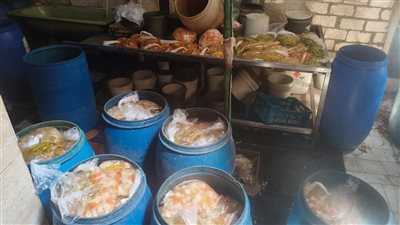  ضبط 6 طن مخلل غير صالح للاستهلاك الآدمي داخل أحد المصانع بسوهاج