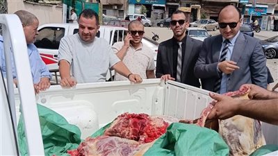 ضبط 300 كيلو لحوم غير صالحة للاستهلاك الآدمي ببندر بني سويف