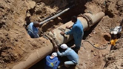 الانتهاء من صيانة وإصلاح خط 1000 م بزهراء المعادي