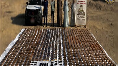  الداخلية تضبط تشكيل عصابي شديد الخطورة بحوزته طن حشيش بـ100 مليون جنيه (صورة)