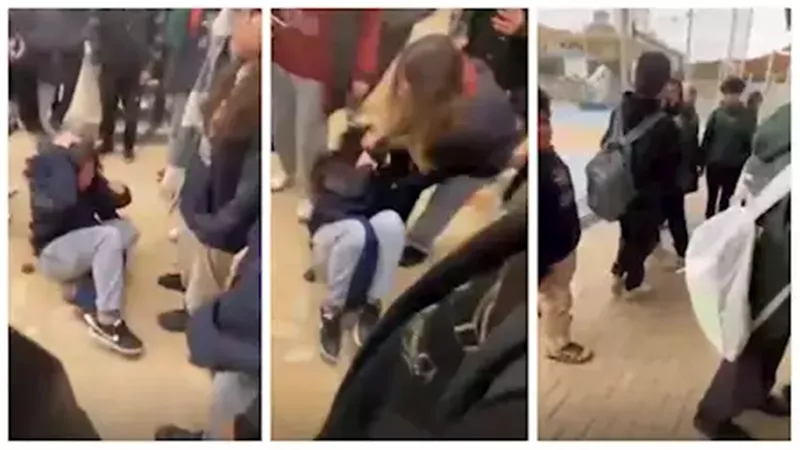 لحظة ضرب طالبة التجمع