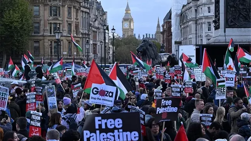 تظاهرات تدعم فلسطين