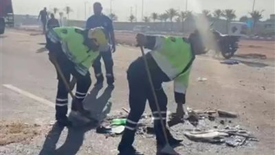 القصة الكاملة لـ إصابة 26 شخصًا في انقلاب أتوبيس ركاب بمدينة بدر .. صور 