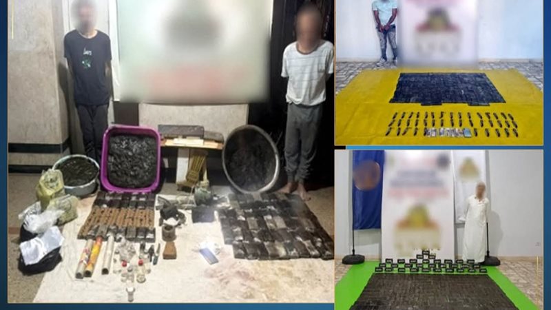 بعض المتهمين والمضبوطات
