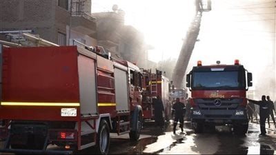 السيطرة على حريق التهم 3 محال أجهزة كهربائية في البساتين وإصابة شخص باختناق