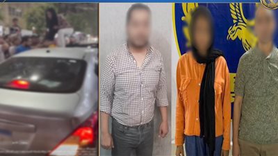 مشهد غريب في السلام.. فتاة تصعد أعلى سيارة خلال مشاجرة مرورية