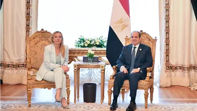 الرئيس السيسي يؤكد لرئيسة وزراء إيطاليا أهمية اتفاق وقف إطلاق النار بغزة لإنهاء الحرب