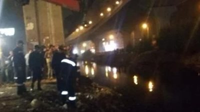 العناية الإلهية تنقذ 3 أشخاص بعد سقوط سيارة في ترعة المريوطية| صور 