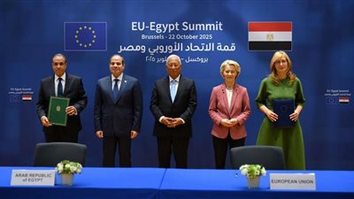 الرئيس السيسي: الاتحاد الأوروبى هو الشريك التجارى الأول لمصر والداعم الرئيسى لبرامج التنمية المستدامة