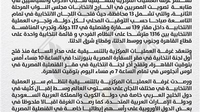اليوم الأول.. بيان تنسيقية شباب الأحزاب بعد تصويت المصريين في الخارج بالمرحلة الثانية