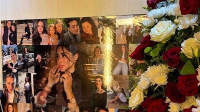 بوكيه ورد وتابلوه يكشف زيارة سرية من أحمد العوضي لـ يارا السكري قبل الارتباط