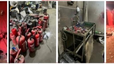 الداخلية تضبط مصنعًا لتصنيع طفايات الحريق المقلدة بالمرج