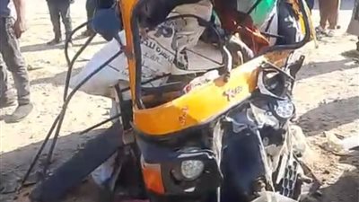 مصرع شخصين وإصابة آخر في تصادم ربع نقل وتوك توك بشوشة الصحراوي بالمنيا