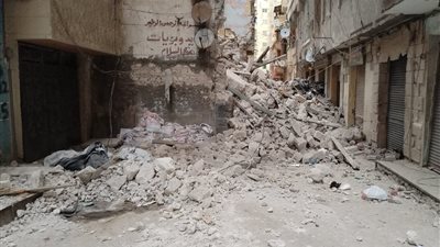 انهيار عقار بمنطقة الجمرك بالإسكندرية دون أى إصابات 