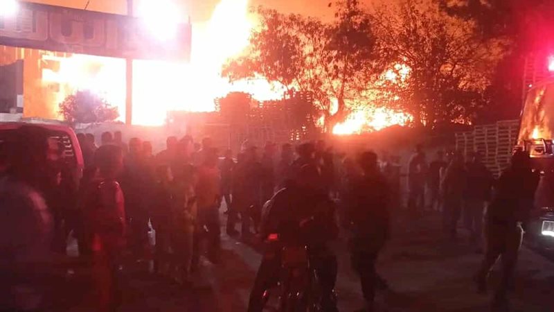 حريق مخازن خشب بالمرج