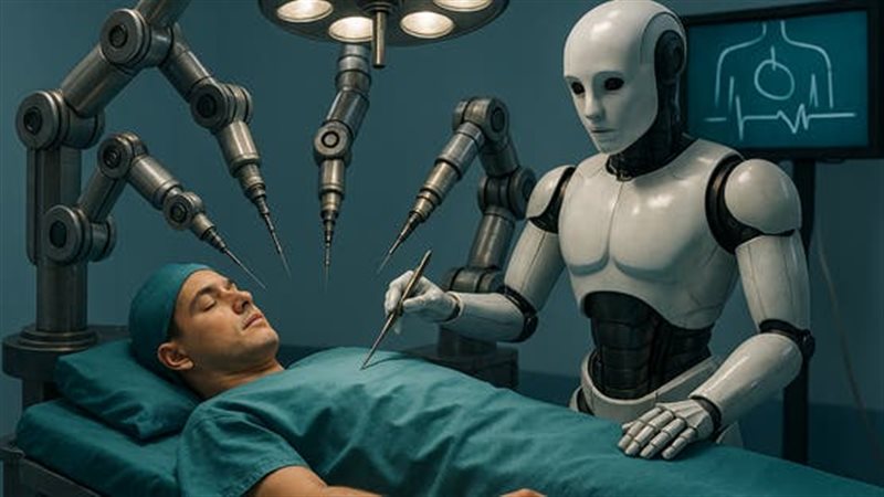 روبوت يجري عملية