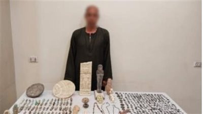 ضربة جديدة لتجار الآثار.. ضبط مزارع بحوزته 526 قطعة أثرية بالمنيا