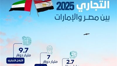 بنمو 61.7%.. التجارة بين مصر والإمارات تقفز لـ9.7 مليار دولار خلال 2025 