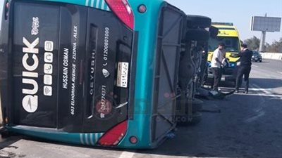 التفاصيل الكاملة لحادث بعثة الاتحاد السكندري وإصابة عدد من لاعبي الكرة الطائرة في انقلاب أتوبيس 