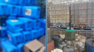 ضبط 30 طن زيوت سيارات معاد تدويرها داخل مصنع غير مرخص بإيتاي البارود