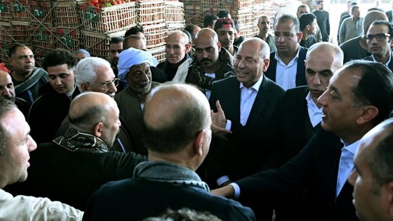 رئيس الوزراء يتفقد سوق العبور