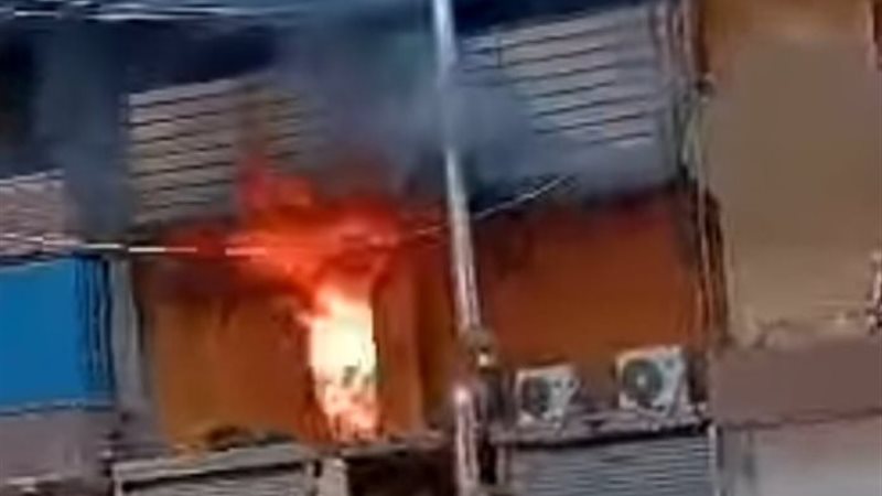 حريق أعلى مطعم كشري