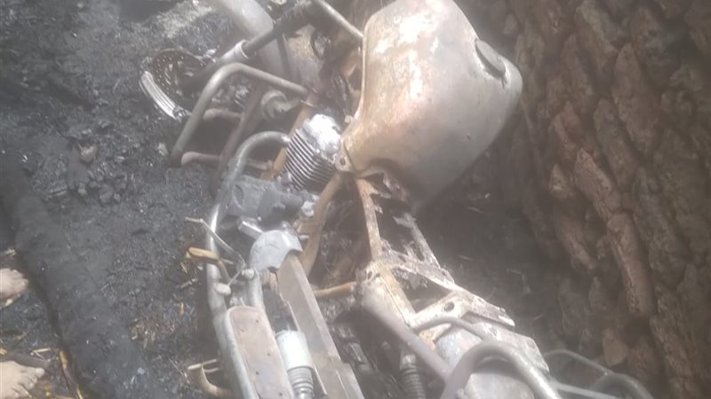 حريق منزلين وحوش