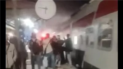 اندلاع حريق بقطار 986 في ملوي بالمنيا