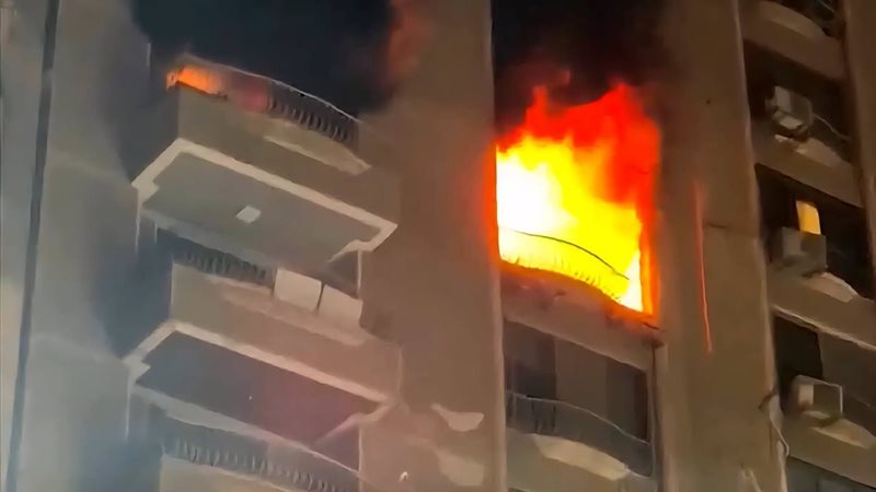 حريق شقة بشارع مصدق