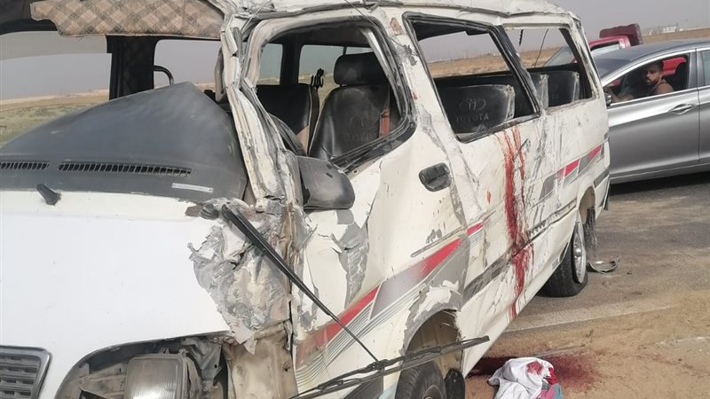حادث انقلاب ميكروباص