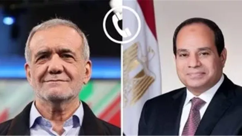 الرئيس السيسي ونظيره الإيراني 