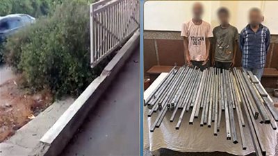 ضبط 3 متهمين لسرقة أجزاء من سور كوبري حديدي بالإسكندرية