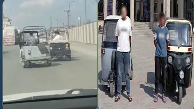 ضبط قائدي «توك توك» بعد استعراضات خطرة على طريق بالغربية
